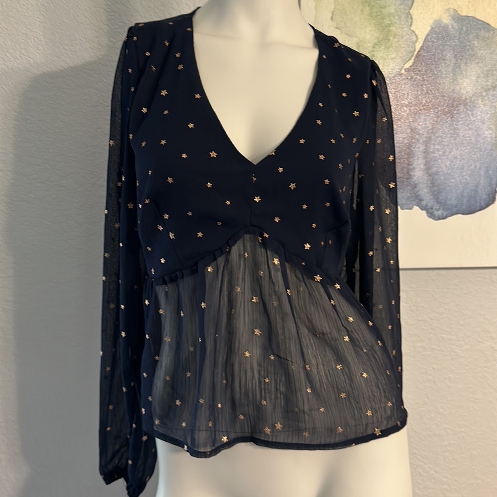 Mi Ami Francesca's Womens Long Sleeve Blouse